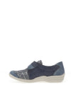 Remonte Leather Shimmer Marble Print Velcro Shoes, Blue
