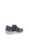Remonte Leather Shimmer Marble Print Velcro Shoes, Blue