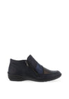 Remonte Mixed Leather Side Zip Shoes, Navy