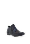 Remonte Mixed Leather Side Zip Shoes, Navy