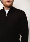 Remus Uomo Merino Wool Half Zip Sweater, Brown