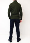 Remus Uomo Grid Knit Half Zip Sweater, Forest Green