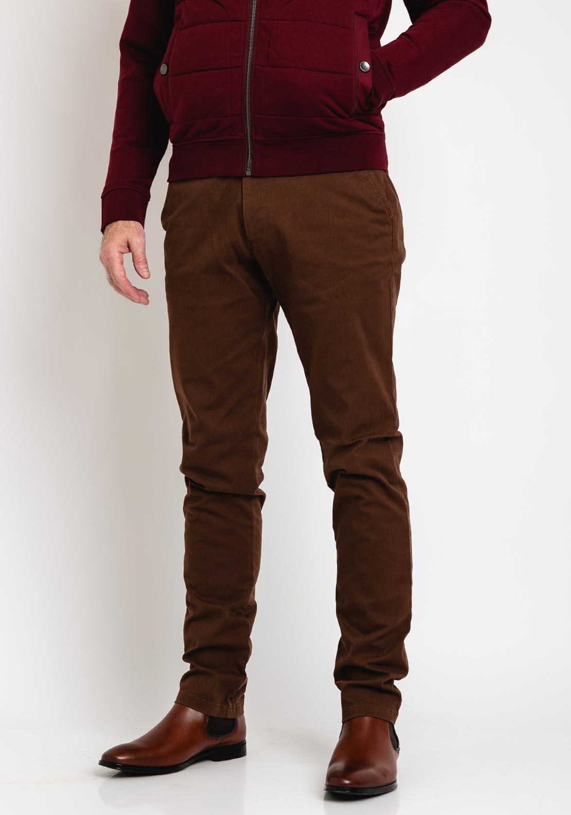 Remus Uomo Eldon Cotton Stretch Chinos, Coffee