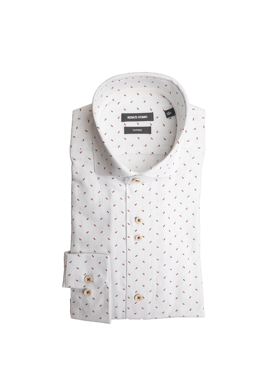 Remus Uomo Frank Tapered Pattern Shirt, White
