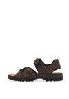 Rieker Men’s Velcro Strap Sandals, Brown