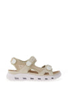 Rieker Womens Velcro Trekking Sandals, Light Beige