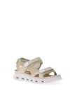 Rieker Womens Velcro Trekking Sandals, Light Beige