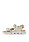 Rieker Womens Velcro Trekking Sandals, Light Beige
