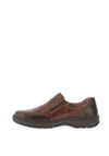 Rieker Men’s Leather Slip on Shoe, Dark Brown