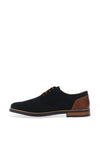 Rieker Mens Suede Contrast Laced Shoes, Navy