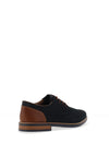Rieker Mens Suede Contrast Laced Shoes, Navy