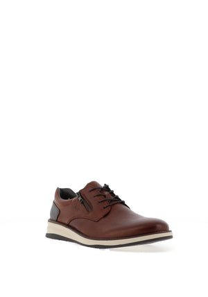 Rieker Men’s Lace Up Derby Shoes, Brown