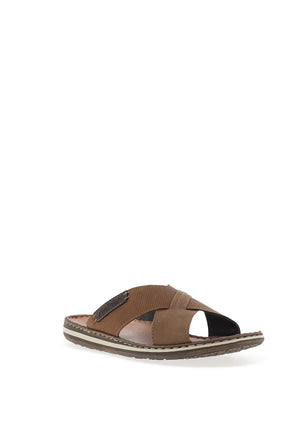 Rieker Men’s Crossover Sandals, Brown