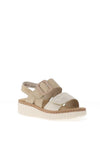 Rieker Womens Shimmer Velcro Strap Sandals, Beige