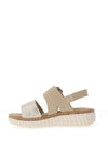 Rieker Womens Shimmer Velcro Strap Sandals, Beige