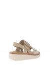 Rieker Womens Shimmer Velcro Strap Sandals, Beige