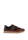 Rieker Men’s Extra Wide Fit Leather Trainers, Brown & Navy