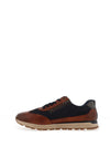 Rieker Men’s Extra Wide Fit Leather Trainers, Brown & Navy