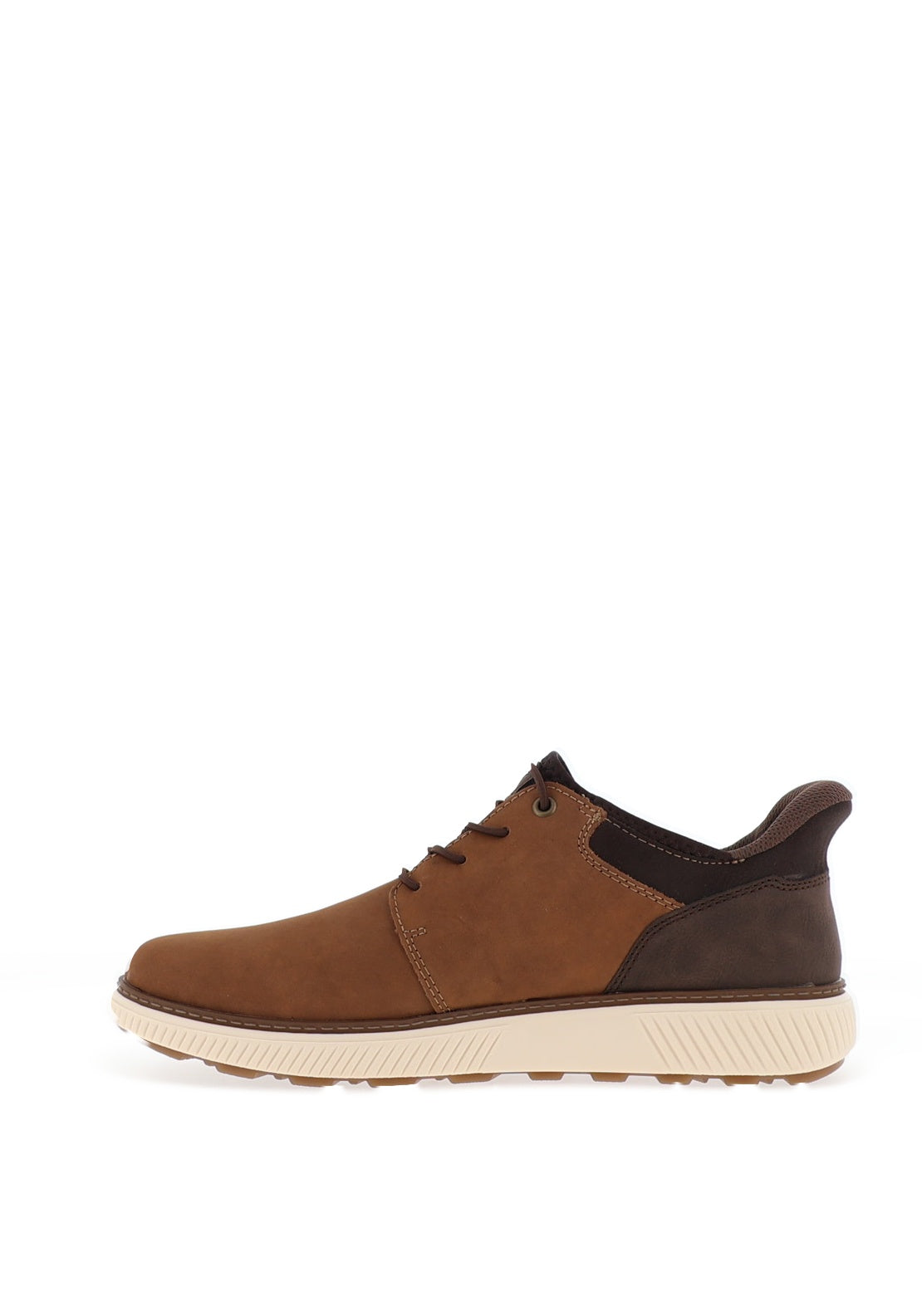 Rieker Men’s Wide Fit Elastic Lace Shoes, Brown