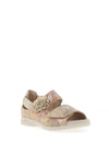 Rieker Womens Leather Velcro Strap Sandals, Multi