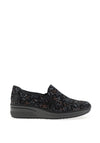 Rieker Womens Shimmer Floral Printed Comfort Shoes, Black Multi