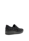 Rieker Womens Shimmer Floral Printed Comfort Shoes, Black Multi