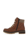 Rieker Womens Fleece Lined Lace Boots, Brown