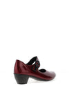 Rieker Leather Velcro Strap Low Heel Comfort Shoes, Wine