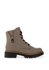 Rieker Womens Houndstooth Lace up Boots, Beige Multi