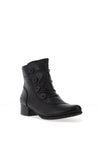 Rieker Womens Faux Button Gathered Ankle Boots, Black