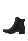 Rieker Womens Faux Button Gathered Ankle Boots, Black