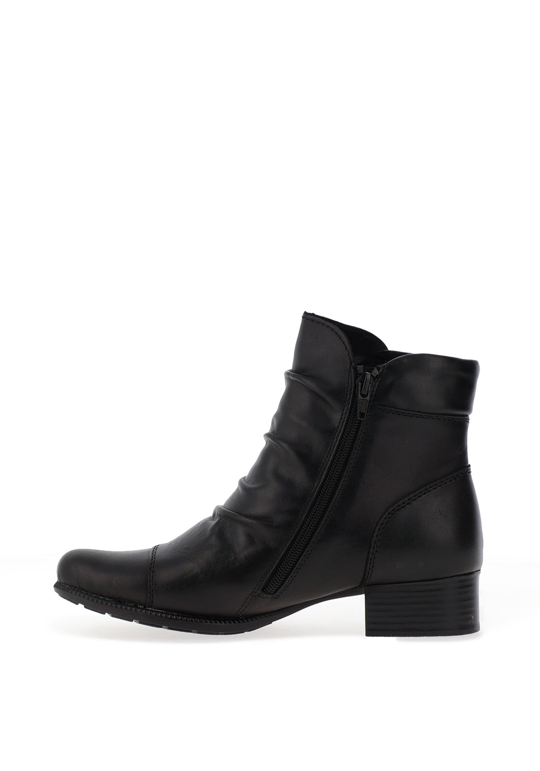Rieker Womens Faux Button Gathered Ankle Boots, Black