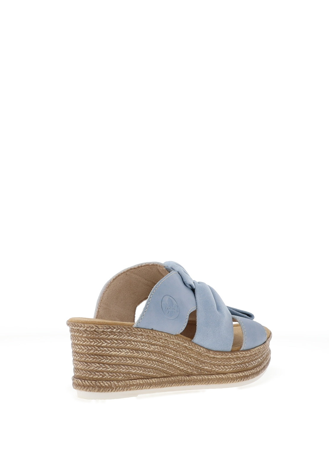 Rieker Womens Bow Wedge Mule Sandals, Blue