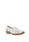 Rieker Womens Leather Cut Out Stitch Detail Shoes, White