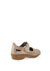 Rieker Womens Perforated Velcro Strap Comfort Shoes, Multi