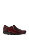 Rieker Womens Leather Croc Printed Shoes, Wine
