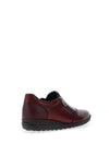 Rieker Womens Leather Croc Printed Shoes, Wine