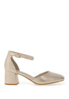 Rieker Womens Shimmering Heeled Shoes, Gold