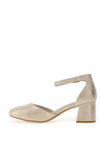 Rieker Womens Shimmering Heeled Shoes, Gold