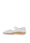 Rieker Leather Perforated Comfort Shoes, White