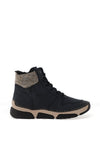 Rieker Flat Lace Ankle Boot, Navy