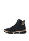 Rieker Flat Lace Ankle Boot, Navy