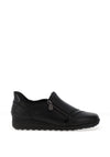 Rieker Womens Leather Zip Comfort Shoe, Black