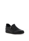 Rieker Womens Leather Zip Comfort Shoe, Black
