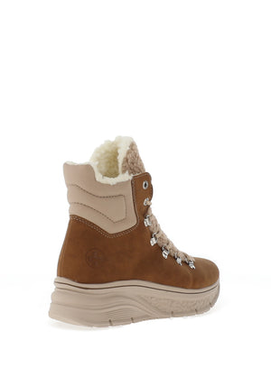 Rieker Womens Fleece Lined Boots, Brown
