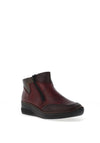 Rieker Womens Leather Platform Shoes, Wine