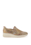 Rieker Womens Shimmering Multicoloured Slip On Shoes, Beige