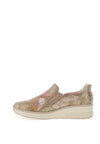 Rieker Womens Shimmering Multicoloured Slip On Shoes, Beige