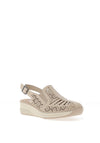 Rieker Womens Perforated Leather Sling Back Sandals, Beige