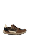 Rieker Womens Textured Metallic Lace Up Trainers, Brown